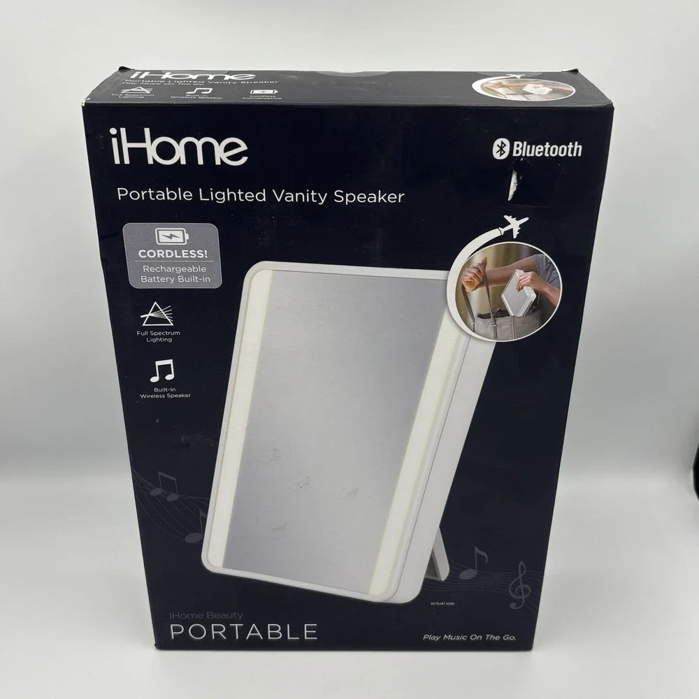 iHome Vanity Mirror with Bluetooth Audio and LED Lighting -